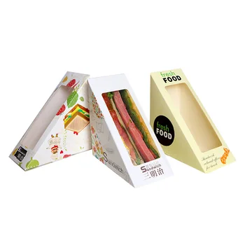 Персонализиран продуктПерсонализирана еднократна крафт сандвич кутия картон сандвич клин опаковъчни кутии
