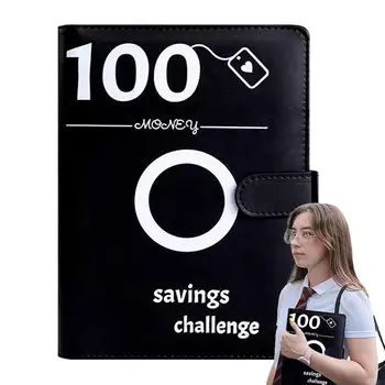 Пестене на пари Биндер A5 Бюджет Биндер Портфейл Cash Envelope Спестовен Challenge Kit 100 дни Бюджет Binder Организатор на пари за