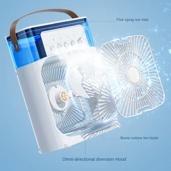 Преносим вентилатор на овлажнителя AIr Климатик Домакински малък въздушен охладител Хидроохлаждане Преносимо регулиране на въздуха за Office 3 Speed Fan
