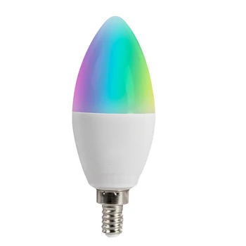 Работи с Alexa Home Zigbee 3.0 Tuya гласов контрол Led крушка E12 E14 5w Rgbcw Smart Home Smart Candle Bulb 5