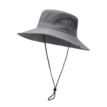 Сега плътен цвят слънчеви шапки за мъже открит риболов капачка широка периферия анти-UV плажни шапки жени кофа шапка лято туризъм къмпинг кост 0