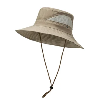 Сега плътен цвят слънчеви шапки за мъже открит риболов капачка широка периферия анти-UV плажни шапки жени кофа шапка лято туризъм къмпинг кост 2