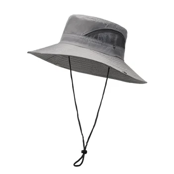 Сега плътен цвят слънчеви шапки за мъже открит риболов капачка широка периферия анти-UV плажни шапки жени кофа шапка лято туризъм къмпинг кост 3