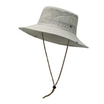 Сега плътен цвят слънчеви шапки за мъже открит риболов капачка широка периферия анти-UV плажни шапки жени кофа шапка лято туризъм къмпинг кост 4