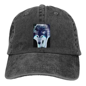 Синьо мастило и измиване бейзболна шапка Мъжки шапки Защита на козирката на жените Snapback Wolf Caps