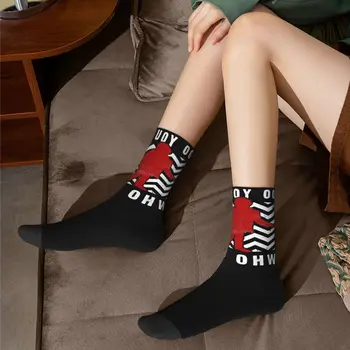 Туин Пийкс Текстът на ръката Затруднено лого Тема Дизайн Чорапи Аксесоари за мъже Дамски дишащ чорап 4