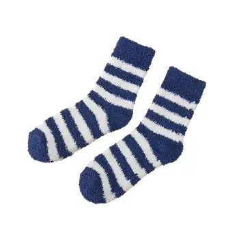 Удебелени плюшени чорапи Creative Harajuku Stripe Middle Tube Socks Sleep Socks Ins Floor Socks Winter