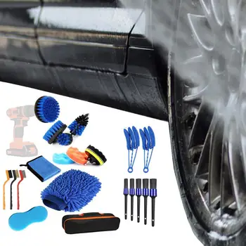 Четки за детайлизиране на автомобили Комплект четки за почистване за автомобили Автоматично почистване на въздуха Електрическа четка за пробиване Почистване на прах от мръсотия за автомобили