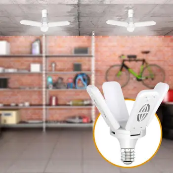 ярка гаражна светлина бяла светлина регулируеми панели Led лампа E27 таван сгъваем вентилатор инсталиране лампа гараж хол високо качество